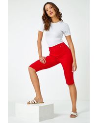 Roman - Denim Stretch Knee Length Pedal Pusher - Lyst