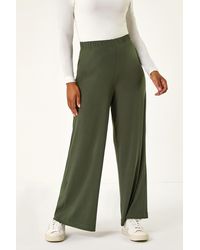 Roman Petite - Elastic Waist Wide Leg Stretch Trouser - Lyst