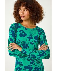 Roman - Floral Print Knit Jumper - Lyst