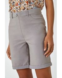 Roman - Elastic Waist Turn Up Stretch Shorts - Lyst