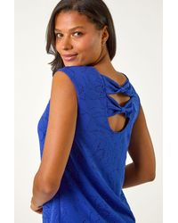 Roman - Glitter Rose Bow Back Top - Lyst