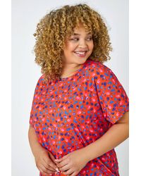 Roman Curve - Animal Print Stretch Tunic Top - Lyst