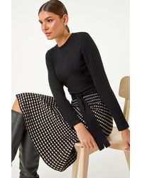 Roman - Check Print Belted Jumper Dress - Lyst