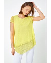Roman - Textured Spot Print Asymmetric Top - Lyst