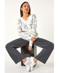 Roman - Abstract Jacquard Knit Jumper - Lyst