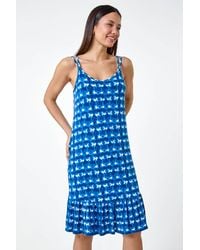 Roman - Tie Dye Print Strappy Stretch Dress - Lyst