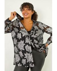 Roman Curve - Metallic Print Buttoned Shirt - Lyst