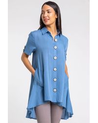 Roman - Asymmetric Button Detail Pocket Shirt - Lyst