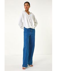Roman - Twist Hem V-Neck Shirt - Lyst