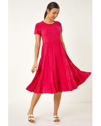 Roman - Frill Tiered Smock Midi Dress - Lyst