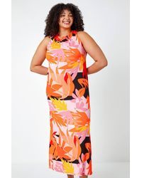Roman Curve - Tropical Stretch Jersey Maxi Dress - Lyst