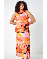 Roman - Originals Curve Tropical Stretch Jersey Maxi Dress - Lyst