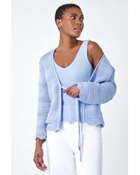 Roman - Scalloped Edge V-Neck Knit Vest - Lyst