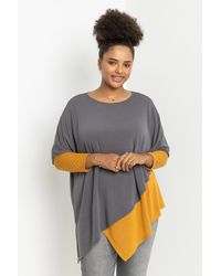 Roman Curve - Colourblock Asymmetric Snood Tunic Top - Lyst
