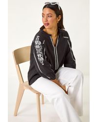 Roman - Embroidered Sleeve V-Neck Top - Lyst