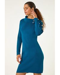 Roman - Button Detail Roll Neck Jumper Dress - Lyst