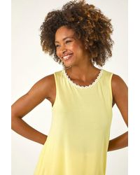 Roman - Daisy Neck Trim Vest Top - Lyst