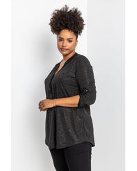 Roman Curve - Glitter Button Tunic Top - Lyst