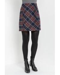 Roman - Brushed Check Print Panelled A Line Skirt - Lyst