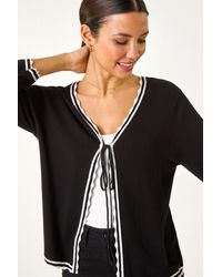 Roman - Scallop Edge Tie Cardigan - Lyst