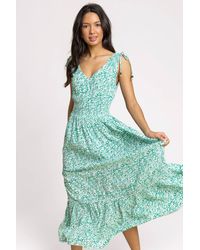 Roman - Ditsy Floral Shirred Waist Maxi Dress - Lyst