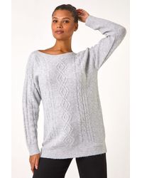 Roman - Sequin Cable Knit Jumper - Lyst