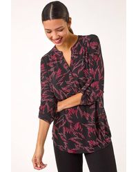 Roman - Textured Abstract Print Top - Lyst