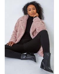 Roman Petite - Longline Teddy Coat - Lyst