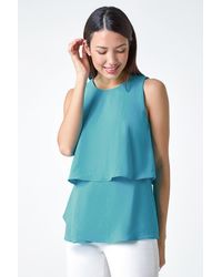 Roman - Tiered Sleeveless Vest Top - Lyst