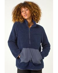 Roman - Funnel Neck Half Zip Fleece Jacket - Lyst