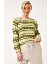 Roman Petite - Stripe Print Stretch Knit Jumper - Lyst