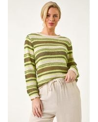 Roman Petite - Stripe Print Stretch Knit Jumper - Lyst