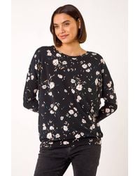 Roman - Floral Print Drop Shoulder Stretch Top - Lyst