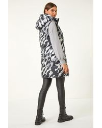 Roman - Camo Print Longline Hooded Gilet - Lyst