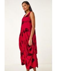 Roman - Abstract Bubble Hem Midi Dress - Lyst