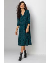 Roman - Animal Print Jacquard Dress - Lyst