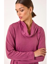 Roman - Wrap Front Cowl Neck Top - Lyst