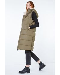 Roman - Longline Quilted Borg Neck Gilet - Lyst