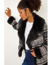 D.u.s.k - Faux Fur Jaquard Aviator - Lyst