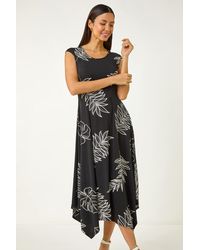 Roman - Floral Hanky Hem Maxi Dress - Lyst