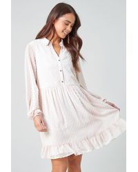 Roman Petite - Textured Spot Tiered Frill Hem Dress - Lyst