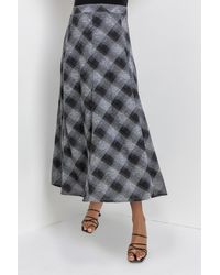 Grey Roman Synthetic Curve Floral Print Midi Skirt in Grey Womens Clothing Skirts Mid-length skirts 