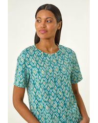 Roman - Ikat Print Stretch T-Shirt - Lyst