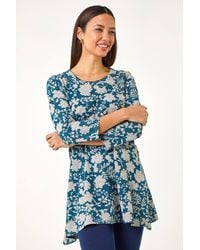 Roman - Floral Print Tunic Top - Lyst