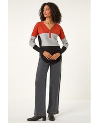 Roman - Zip-Front Knit Pullover - Lyst