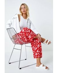 D.u.s.k - Floral Print Stretch Elastic Waist Culottes - Lyst