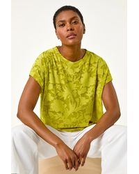 Roman - Textured Floral Stretch Cocoon Top - Lyst