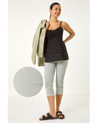 Roman - Striped Cropped Stretch Trouser - Lyst