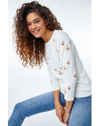 Roman - Floral Embroidered Jumper - Lyst