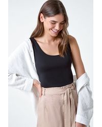 Roman - Plain Stretch Jersey Vest Top - Lyst
